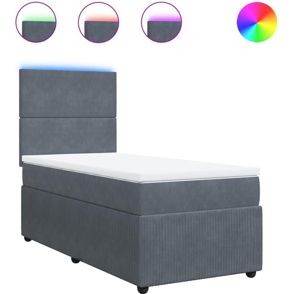 Thumbnail - VidaXL, Bett, Bo x springbett mit Matratze 80 x 200 cm Samt (80 x 200 cm)