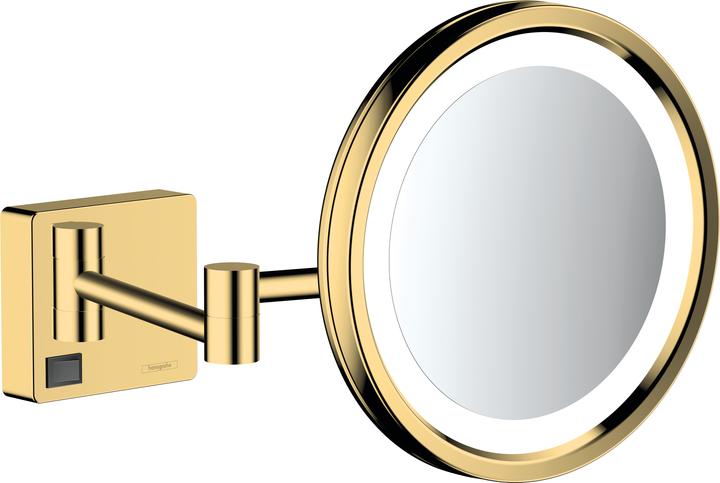 hansgrohe miroir cosmétique AddStoris, avec lumière LED, polished gold