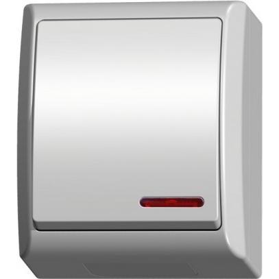 Ospel ŁNH-1HS/00, Taster + Schalter, Weiss