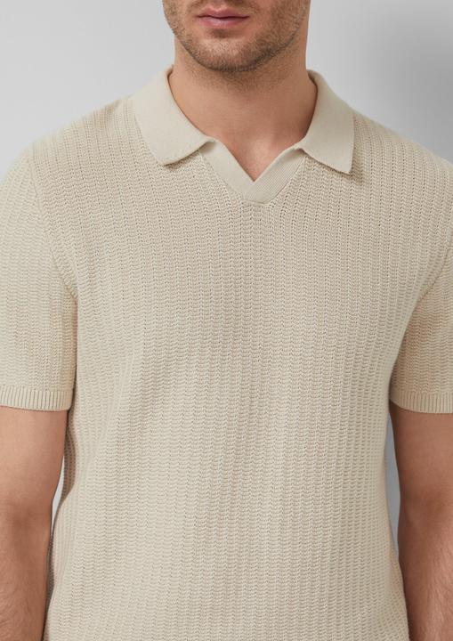 Produktbild s.Oliver Strukturiertes Strick-Polo mit Rippbündchen (L)