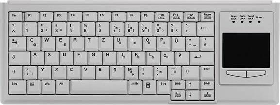 Active Key Industry 4.0 Compact Ultraflat Touchpad Keyboard PS2 Light Grey (Deutschland, Kabelgebunden)