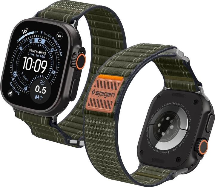 Actual product image Spigen WBF0 Apple Watch (44/45mm) / Watch 10/11 (46mm) / Ultra (49mm) Band Green (44 mm, 45 mm, 46 mm, 49 mm, Fabric, Nylon, Plastic)