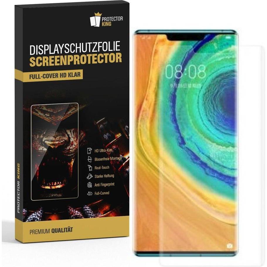 Protectorking 4x Premium Displayschutzfolie 3D KLAR (4 Stück, Huawei Mate 30), Smartphone Schutzfolie