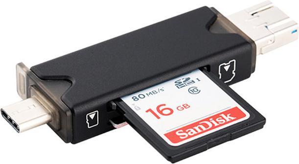 Productafbeelding JJC CR UTC3 ZWART USB 3.0 Kaartlezer (Micro USB, USB 3.0, USB-C)