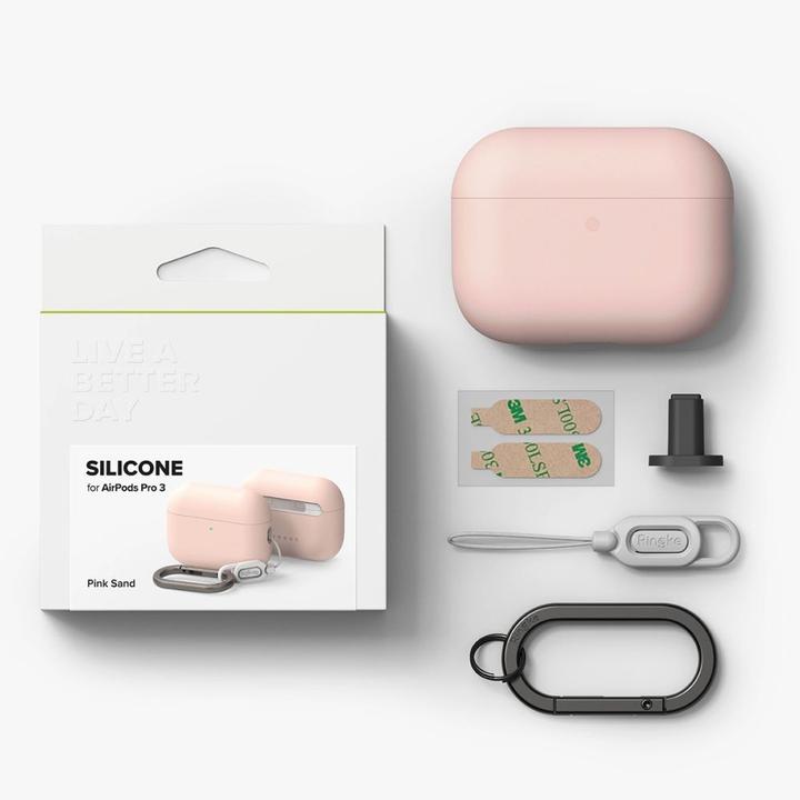 Image du produit Ringke - Silicone - Apple AirPods Pro 3 - Pink Sand (Couvercle de l'étui de chargement)
