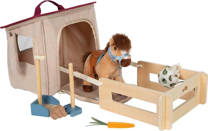 Image du produit small foot Set de jeu Cheval avec écurie et accessoires dans un sac