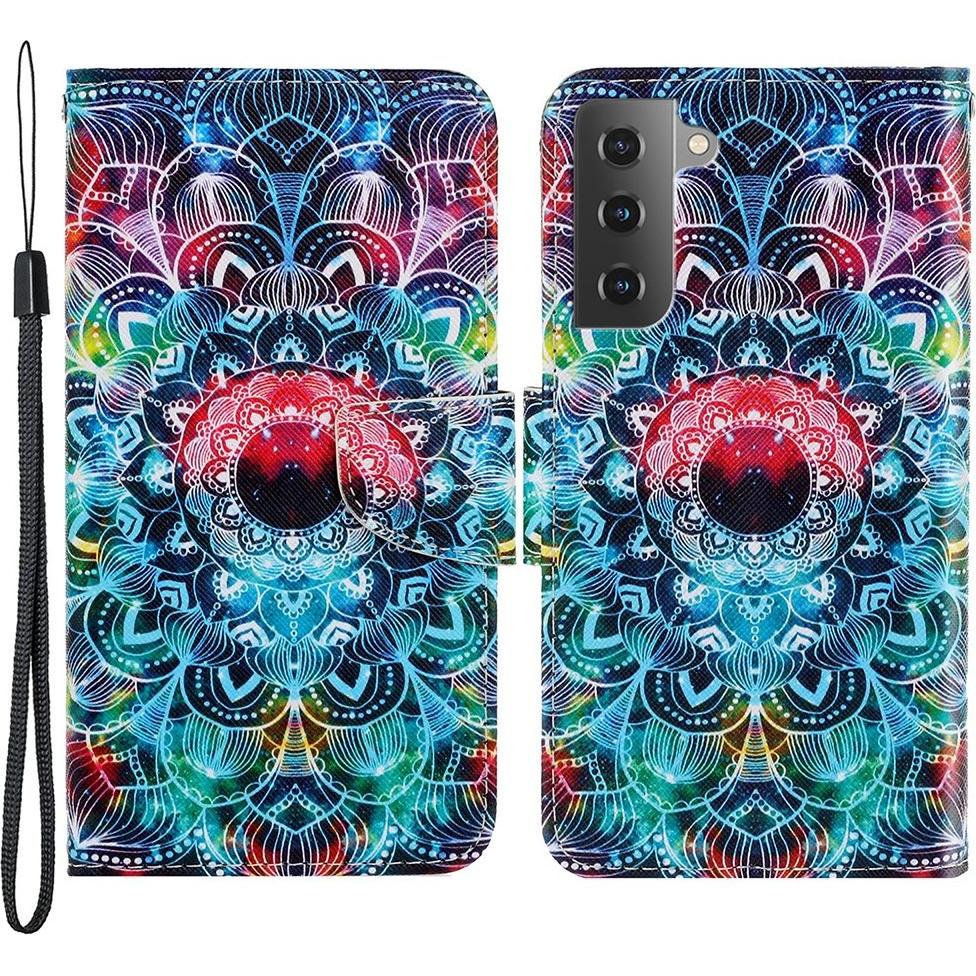 Cover-Discount Galaxy S22+ - Leder Hülle Etui Mandala (Samsung Galaxy S22+), Smartphone Hülle