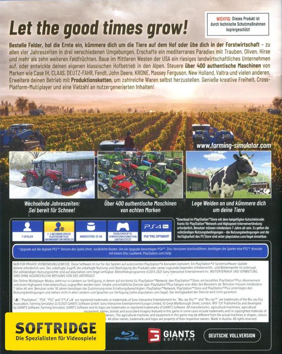 Produktbild Giants Software Landwirtschafts Simulator 22 (PS4, DE)