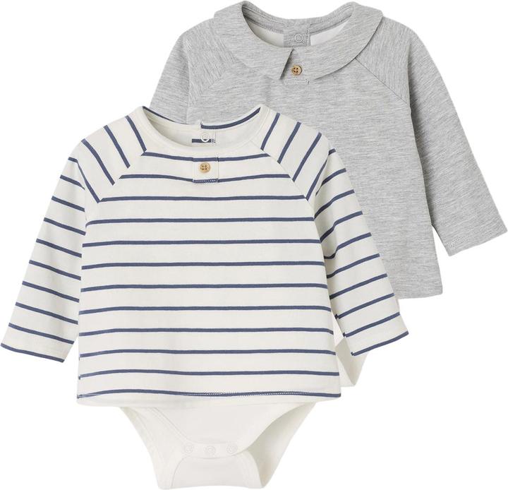 Produktbild Vertbaudet 2er-Pack Baby Shirtbodys mit Kragen (56)