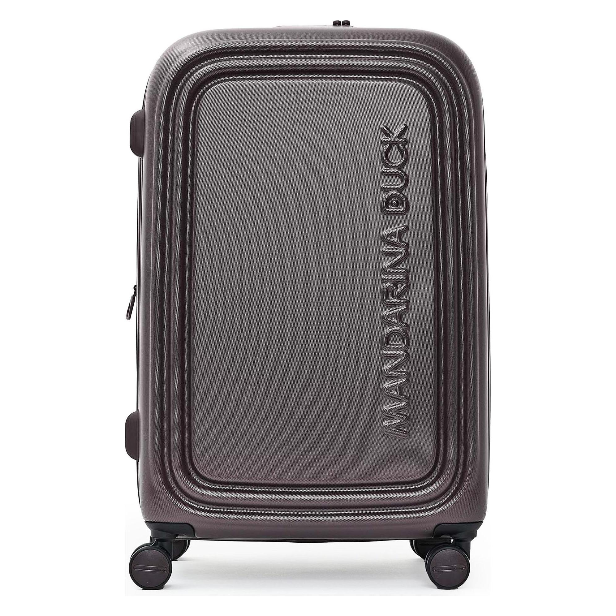 Mandarina Duck, Koffer, Logoduck + Trolley, Violett, Braun, (89 l)