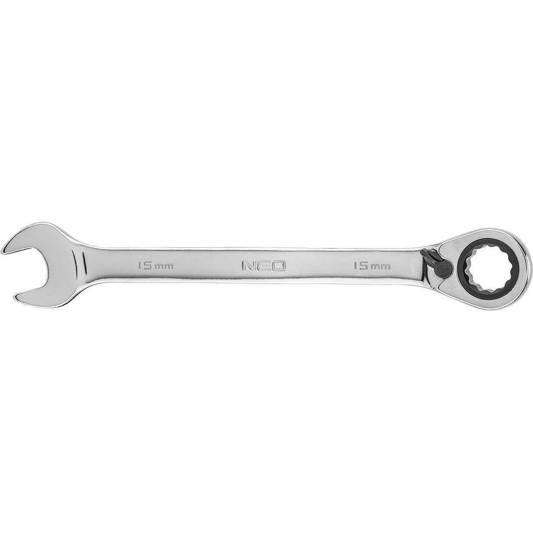 Neo, Schraubenschlüssel, Ringschlüssel (Ratschen-Maulschlüssel mit 15-mm-Schalter) (15 mm)