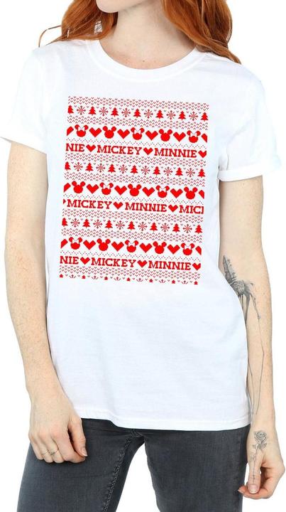 Produktbild Disney Mickey And Minnie Christmas Fair Isle TShirt (XXL)