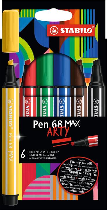Produktbild STABILO Pen 68 Max 6er Etui Arty (Mehrfarbig, 6 x)