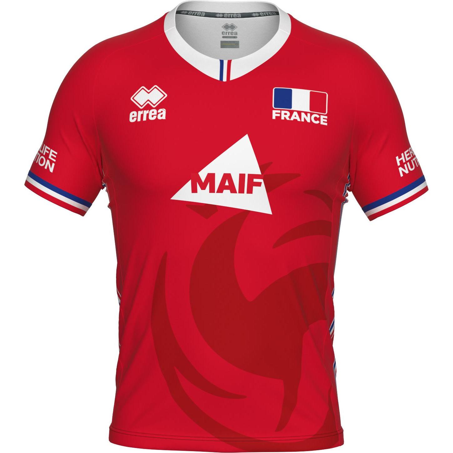 Errea, Herren, Sportshirt, drittliga-trikot frankreich 2022 (XL), Rot, XL