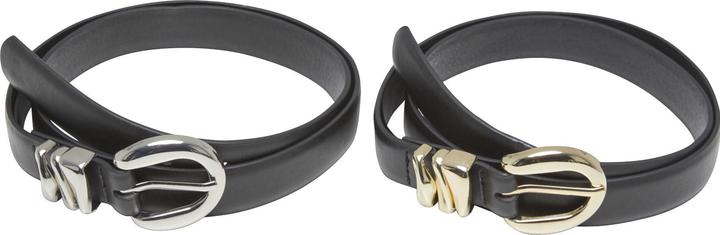 Produktbild Urban Classics Chunky Multiple Loop Synthetic Leather Belt 2-Pack black/gold+black/silver S/M (M, S)