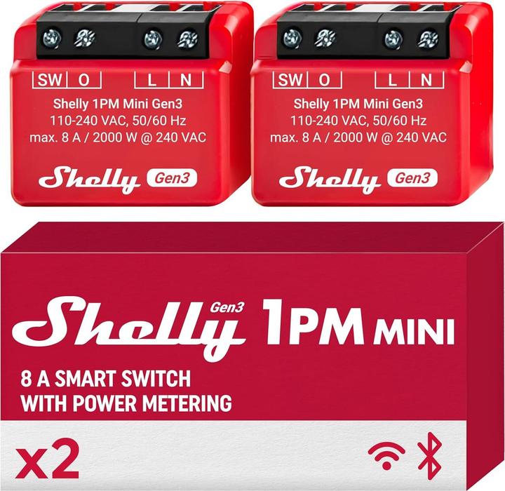 Immagine prodotto Shelly 1PM Mini Gen3 x2 (Attuatore dell'interruttore)