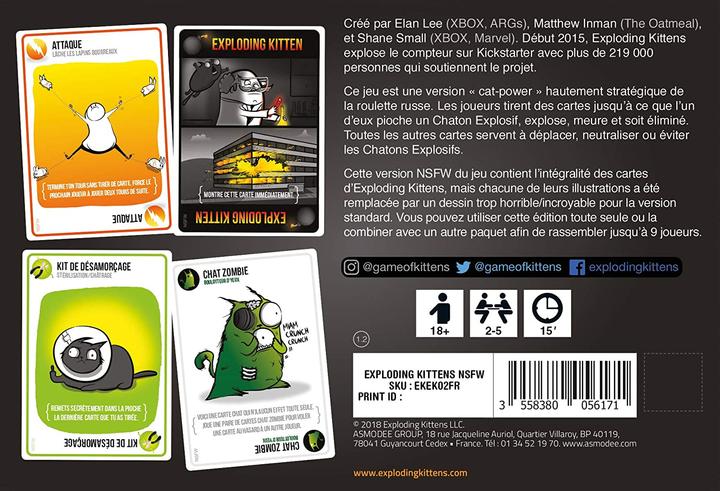 Actual product image Asmodée Exploding Kittens NSFW Edition (French)