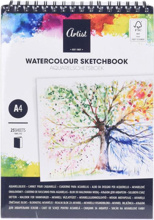 Immagine prodotto Libro da colorare acquerello A4, 25 fogli