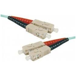 Thumbnail - Exertis Connect LWL Patchkabel Eco, 50/125 µm, OM3-Faser, SC Duplex Stecker/Stecker, aqua, 10,0 m UPC UPC-Schliff (S/FTP...