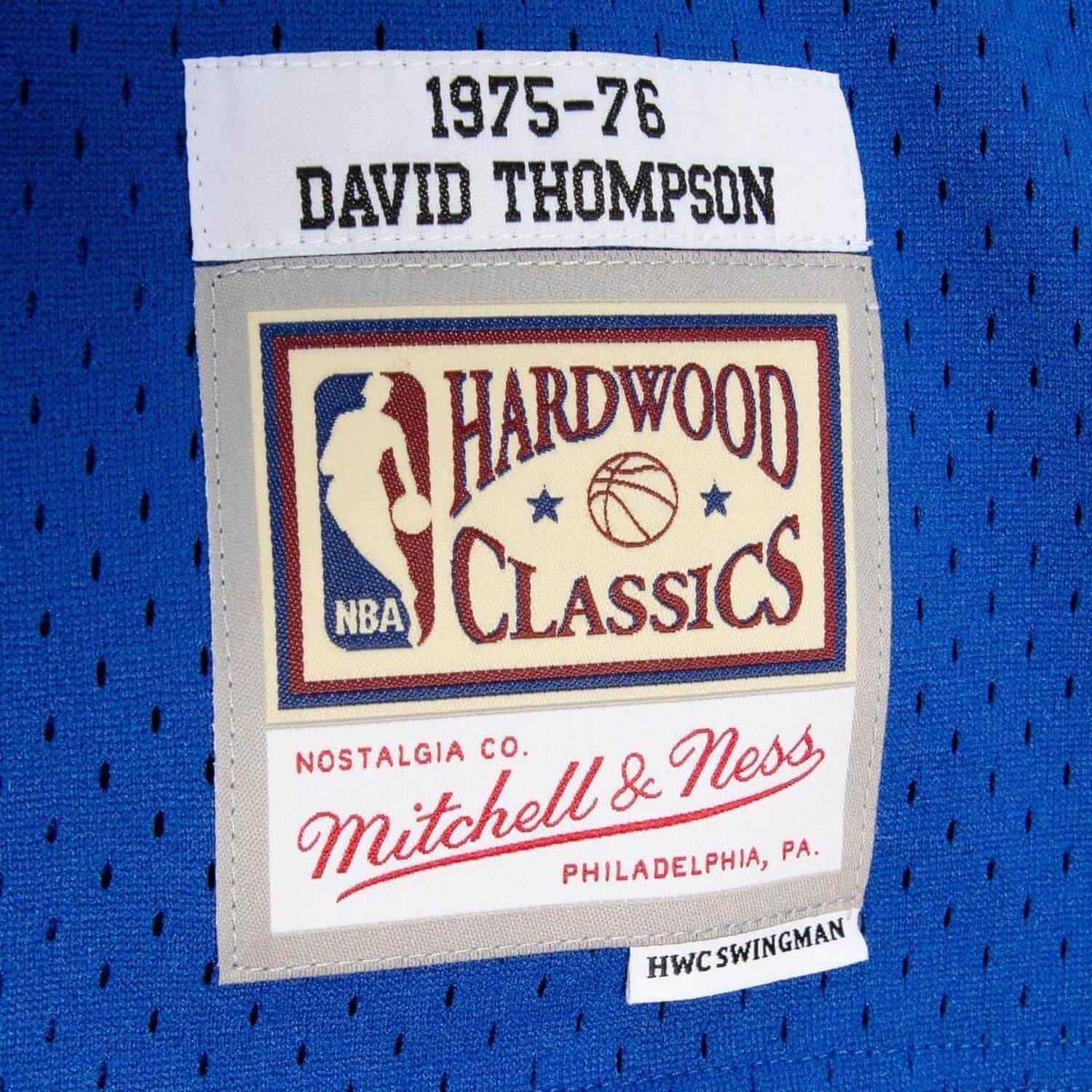 Thumbnail - Mitchell & Ness, Herren, Sportshirt, David Thompson Denver Nuggets 1975-76 Swingman Jersey - M (M), Blau, M