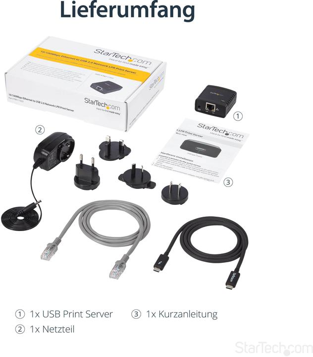 Image du produit StarTech USB Network Lpr Print Server