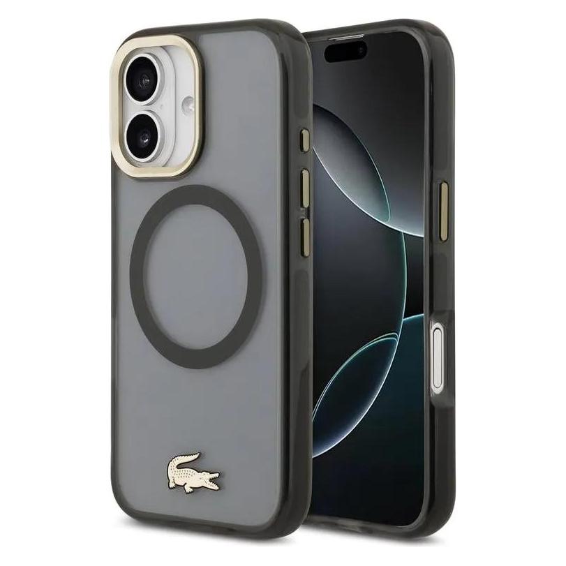Lacoste - MagSafe Case Pc/Tpu Für IPhone 17, Gold + Schwarz (Apple IPhone 17), Smartphone Hülle, Gold, Schwarz