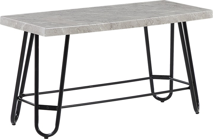 Produktbild Beliani Essgruppe grau Marmor Optik 4-Sitzer 110 x 70 cm KEMPTON (110 x 70 x 76 cm)