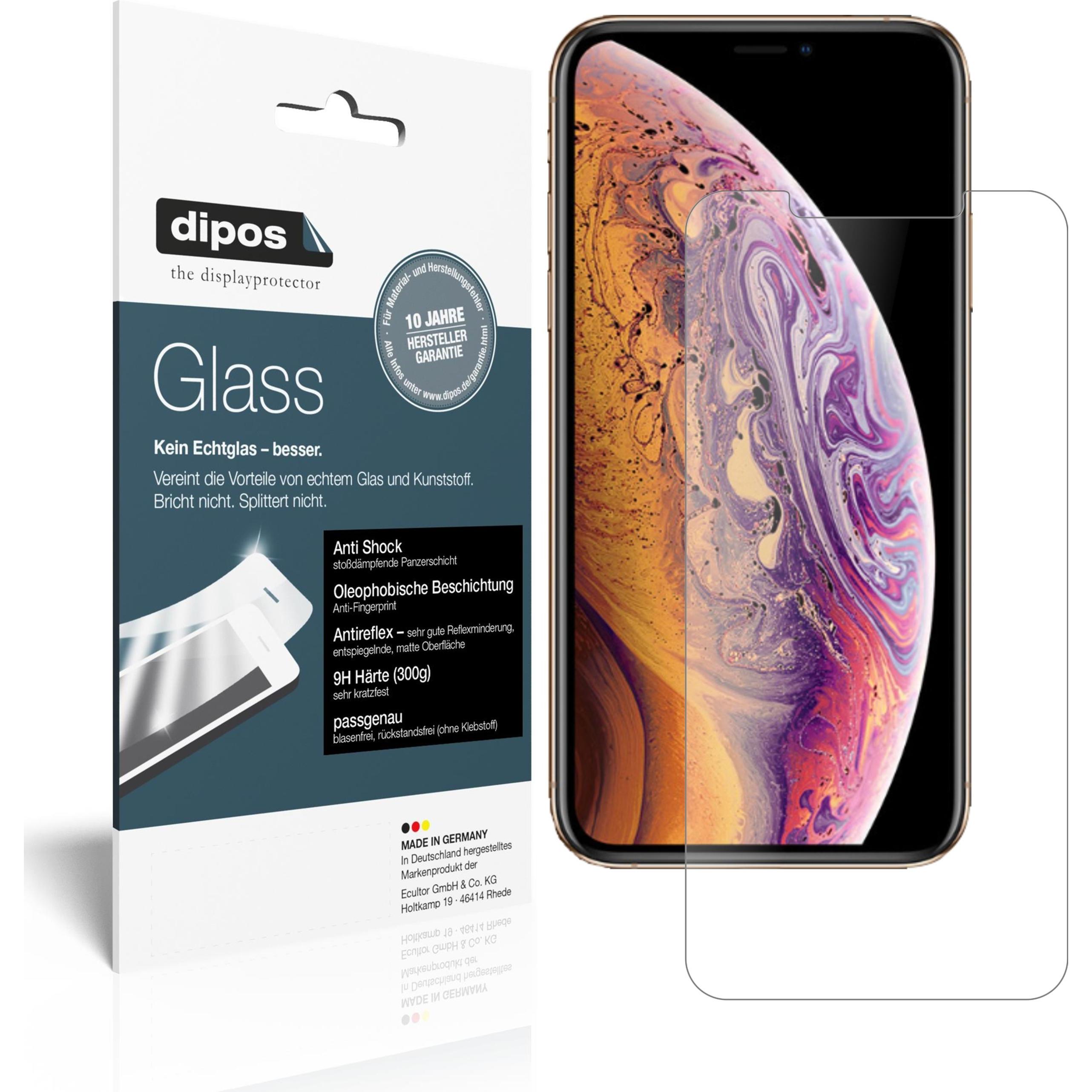 Dipos Displayschutz Anti-Shock (1 Stück, Apple iPhone XS), Smartphone Schutzfolie, Transparent