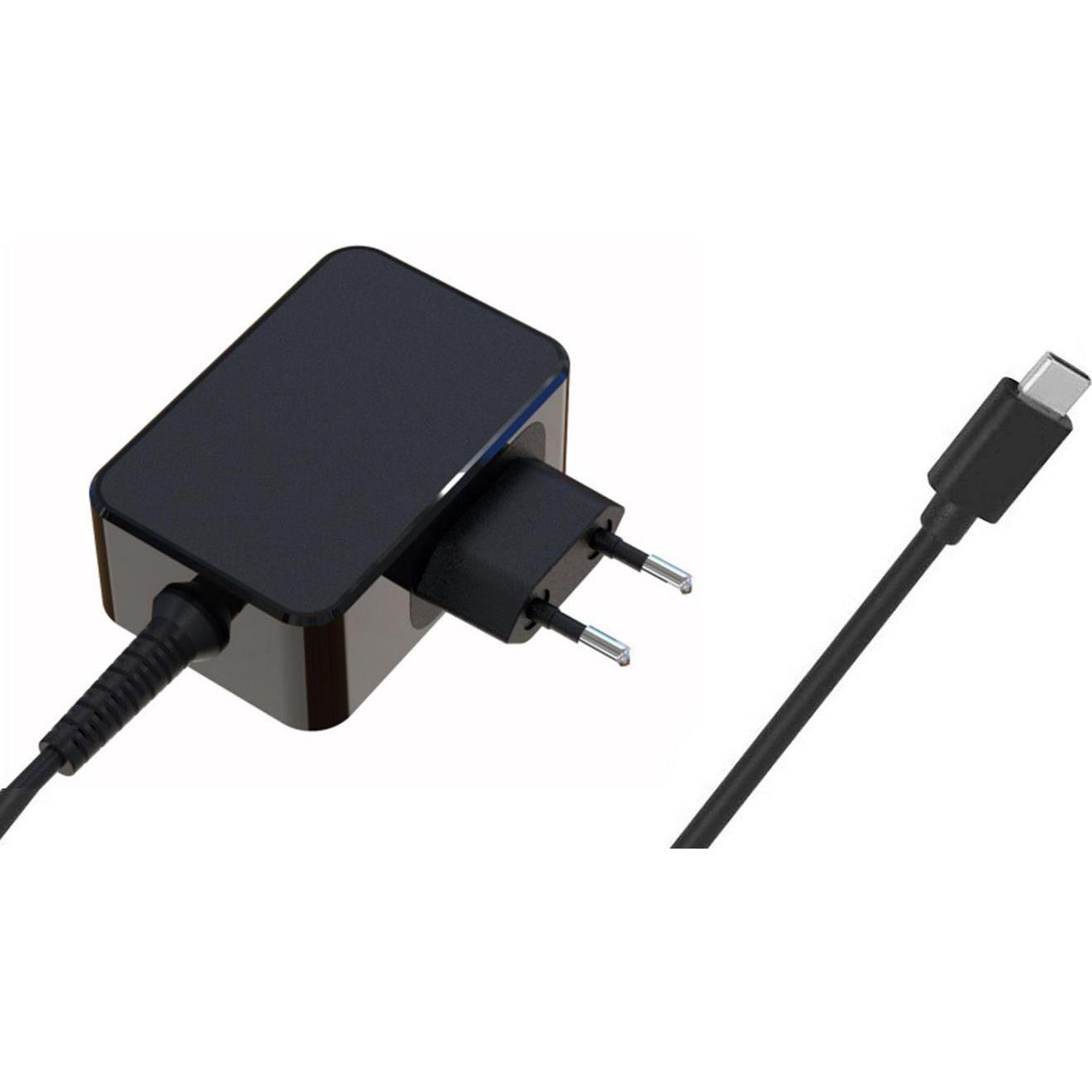 CoreParts USB-C Power Adapter (65 W), Notebook Netzteil, Schwarz