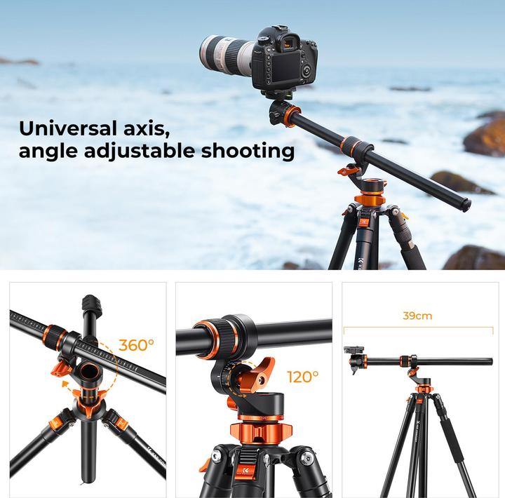 Actual product image K&F Concept T254A7 + BH-28L tripod head (Metal)