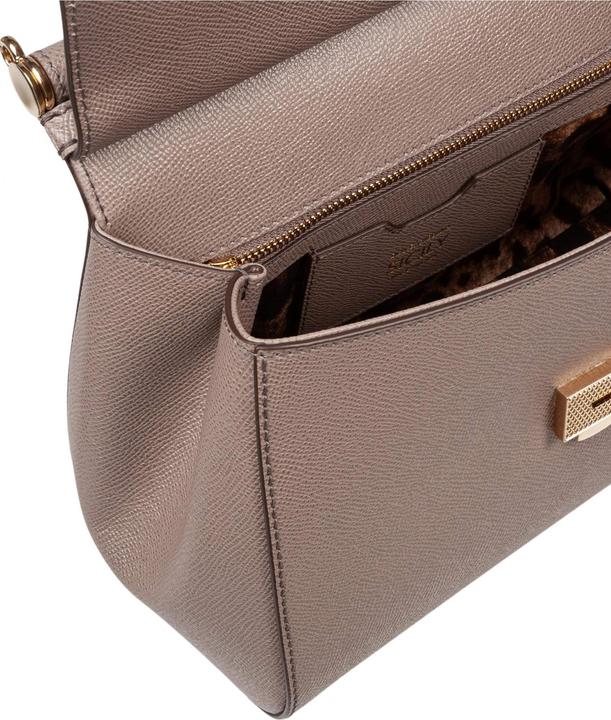 Image du produit Dolce & Gabbana medium sicily bag in dauphine leather, mud color