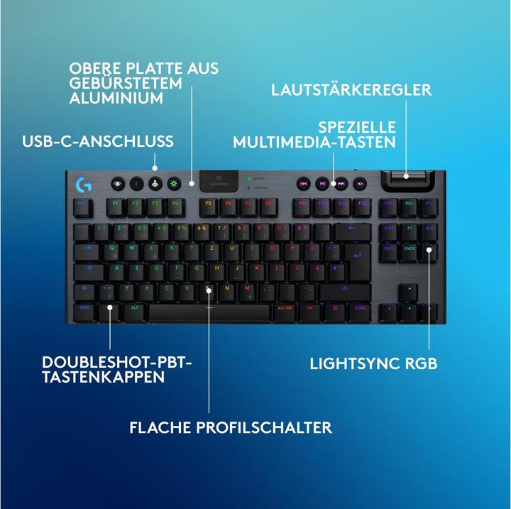 Produktbild Logitech G G915 X Lightspeed TKL (CH, Kabelgebunden, Kabellos)