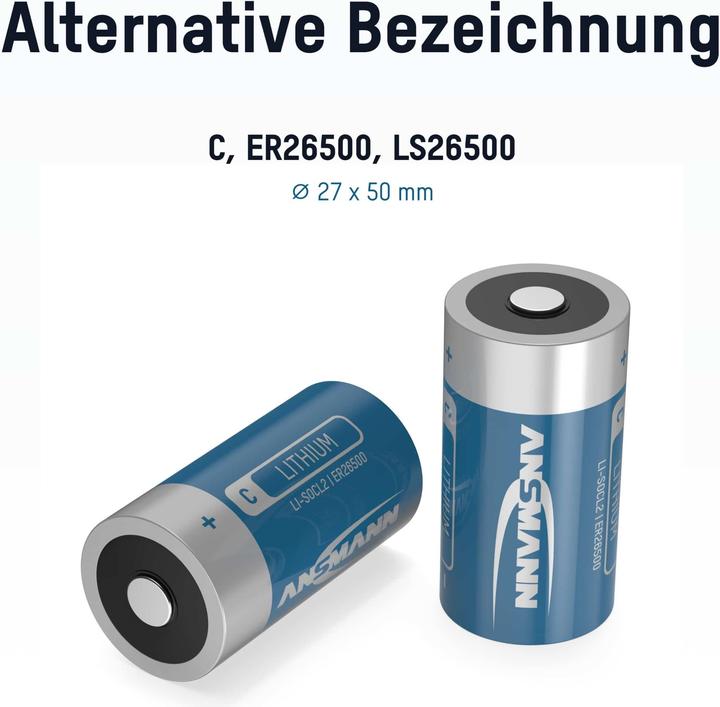 Produktbild Ansmann Lithium-Thionylchlorid (1 Stk., C, 8500 mAh)