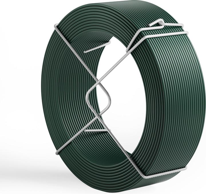 Produktbild Wiltec Gartendraht grün Ø2mm Bindedraht 50m Stahl verzinkt PVC Pflanzendraht (50 m)
