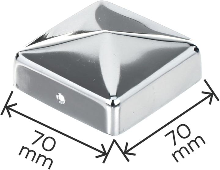 GAH Post cap 70x70mm angular flat shape stainless steel matt