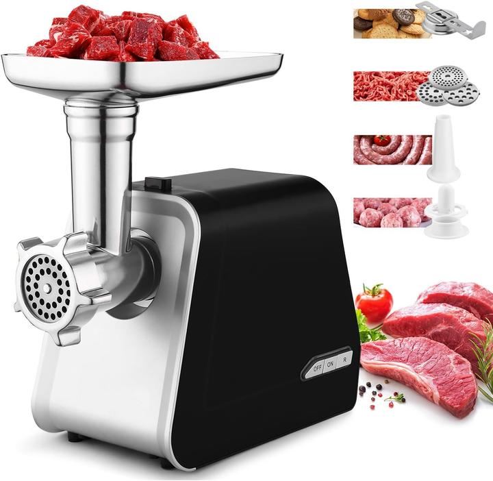 Nictemaw Elektrische 5-in-1 Multifunktions-Küchenmaschine mit Gemüsehobel und Wurstfüller