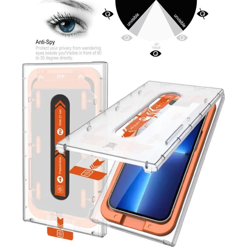 Thumbnail - Protectorking 2x Blickschutz 9H Panzerglas Anti-Spy Montagehilfe (2 Stück, Apple iPhone 13 mini), Smartphone Schutzfolie