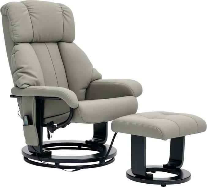 Produktbild Swisshandel24 Relaxsessel mit Fusshocker, Massagesessel mit Liegefunktion Fernbedienung Grau