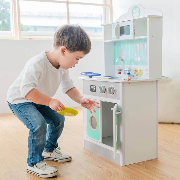 Produktbild Teamson Kids Kinderkche Madrid aus Holz Spielkche mit Interaktiven Funktionen Grau