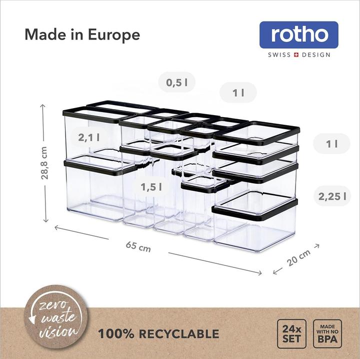 Produktbild Rotho Set Premium Dosen 24 tlg. LOFT (27 l)