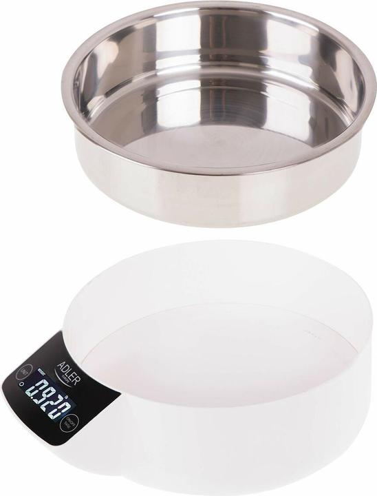 Actual product image Adler AD 3166 Kitchen Scale Stainless Steel Worktop Oval Electronic Kitchen Scale
