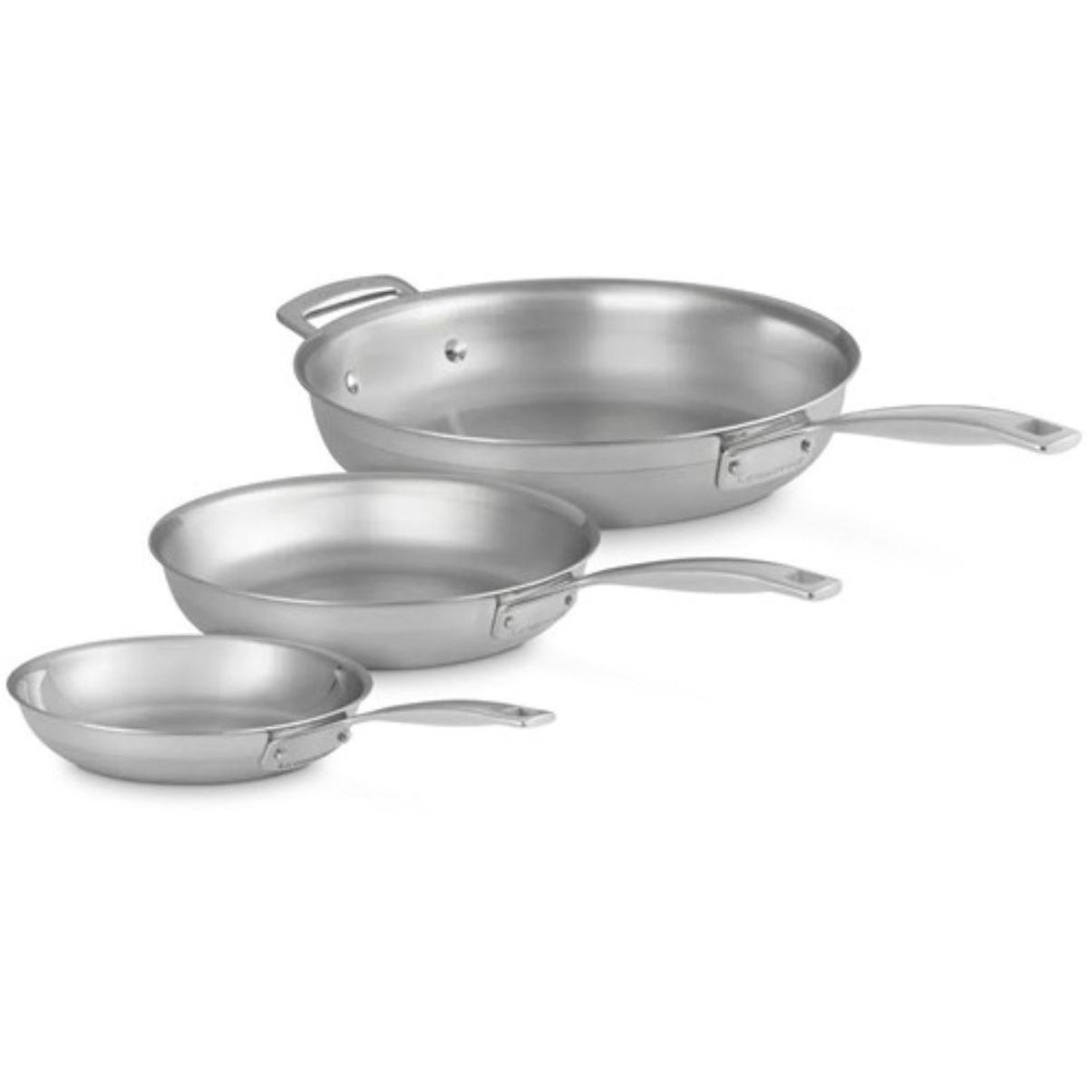 Le Creuset Set 3 pans 3PLY stainless steel, Pfanne + Kochtopf, Silber