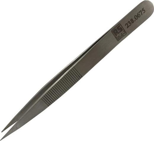 Actual product image RS PRO 00DSA Austenitic steel tweezers, 120 mm, tip wide, strongly antimagnetic