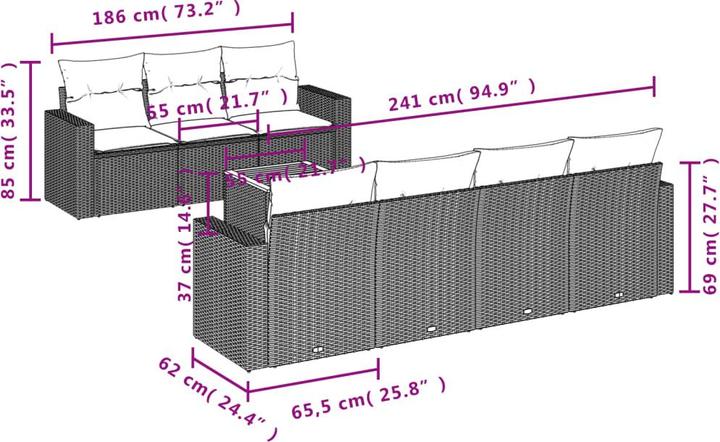 Produktbild vidaXL Garten Sofagarnitur