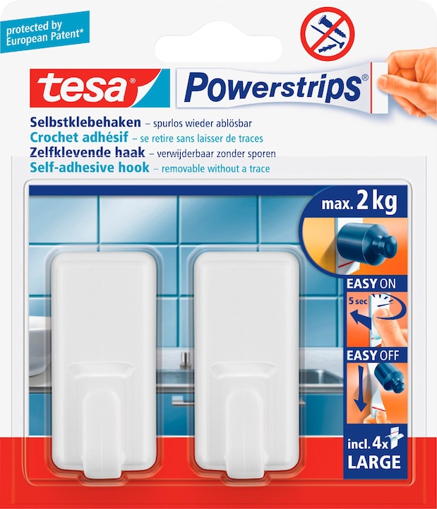 Produktbild tesa Powerstrips Haken Large CLASSIC