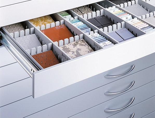 Actual product image C+P Drawing cabinet, A0, 8 drawers, height 760 mm, black grey / traffic white.