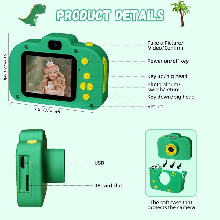 Produktbild Carehabi Digitalkamera für Kinder - Dinosaurier