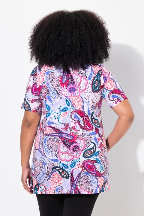 Actual product image Ulla Popken Paisley Print Short Sleeve Knit Tunic (62)