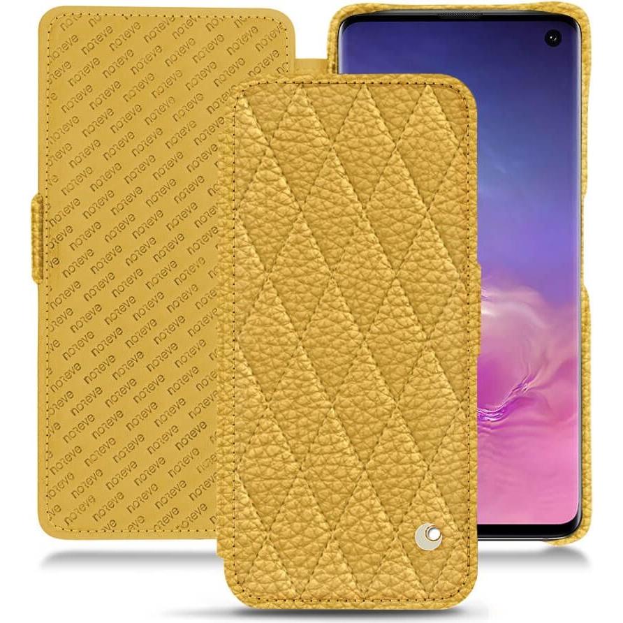 Noreve Lederschutzhülle horizontal (Samsung Galaxy S10), Smartphone Hülle, Orange