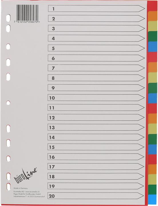 Produktbild BüroLine Register PP bunt A4